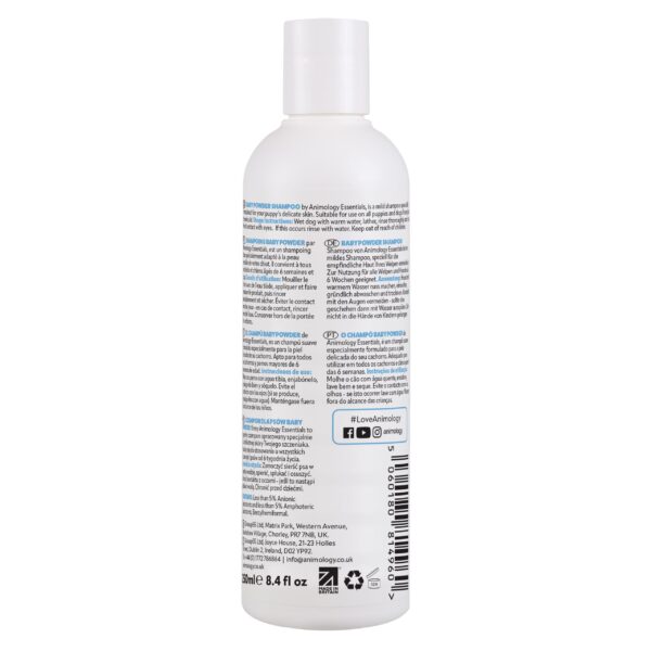 AnimologyEssentialsBabyPowderShampoo250ml_Back-scaled-1.jpg Animology Essentials Baby Powder Shampoo 250ml