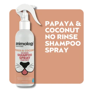 AnimologyEssentialsNoRinsePapaya_CoconutShampooSpray250ml_Cover_x800.webp Animology Essentials Cat Papaya & Coconut No Rinse Shampoo Spray 250ml
