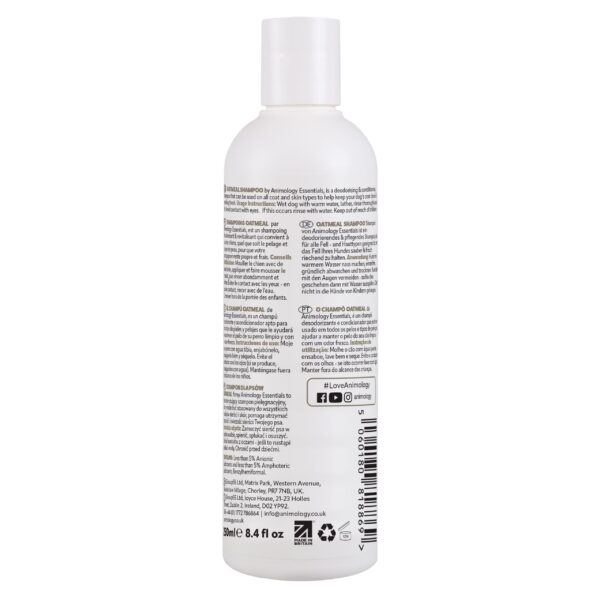 AnimologyEssentialsOatmealShampoo250ml_Back-scaled-1.jpg Animology Essentials Oatmeal Shampoo 250ml